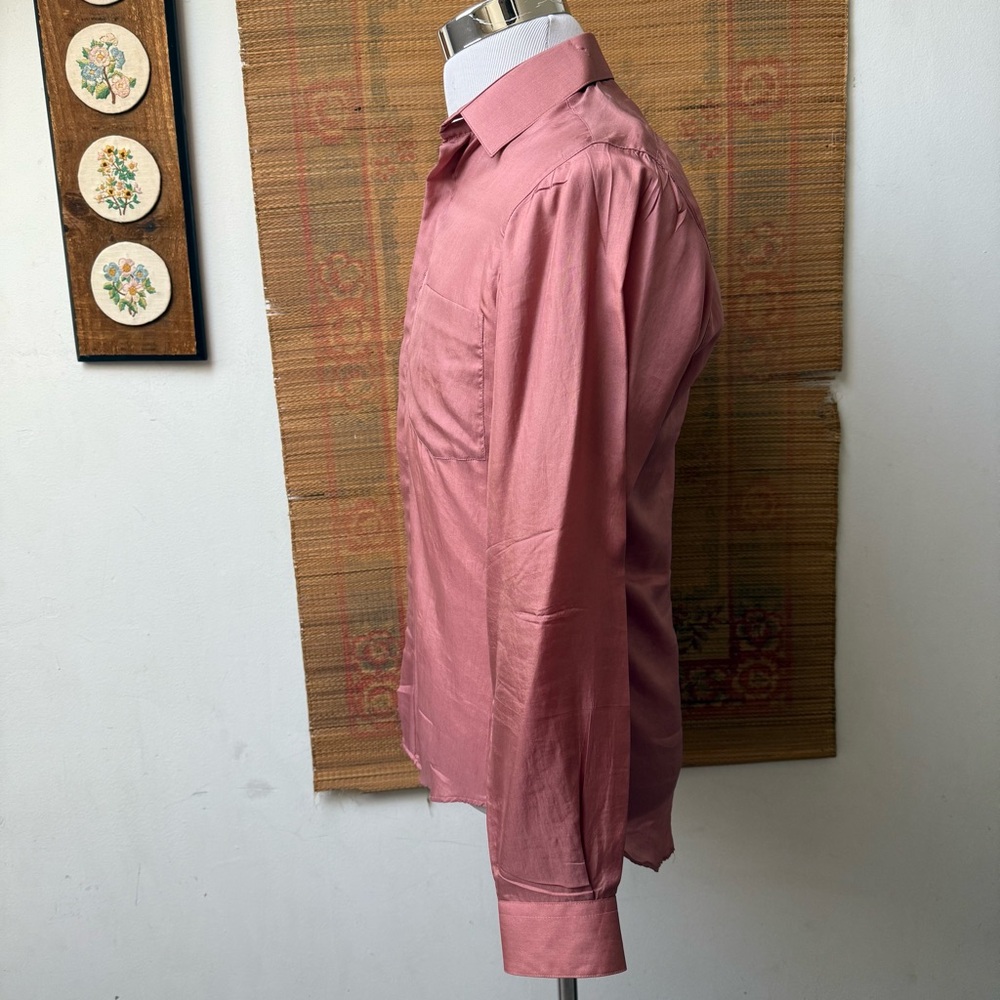 Vintage Silk Pink Dress Shirt - Picture 8 of 14